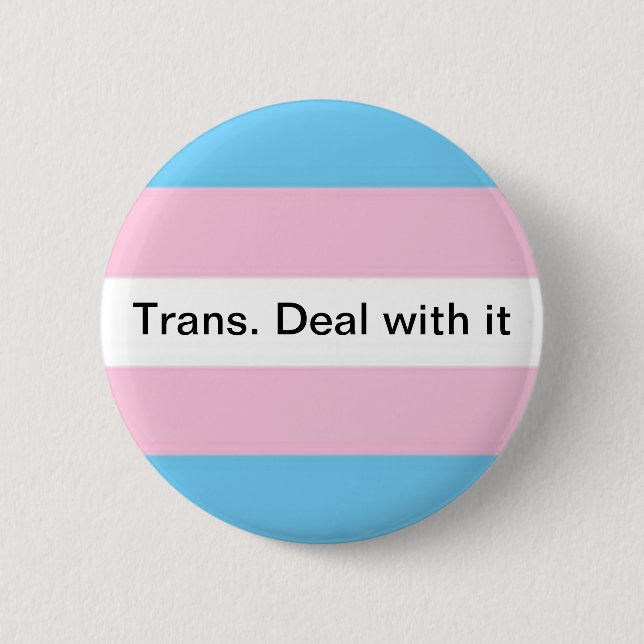 deal with it 6 cm round badge (Front)
