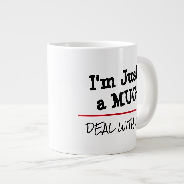 Deal With It Funny Custom Quote Large Coffee Mug (Front Right)