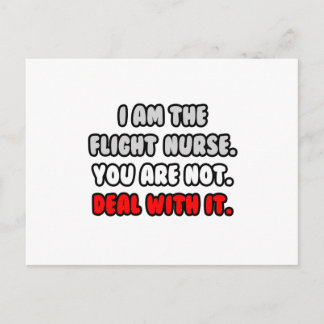 Deal With It ... Funny Flight Nurse Postcard