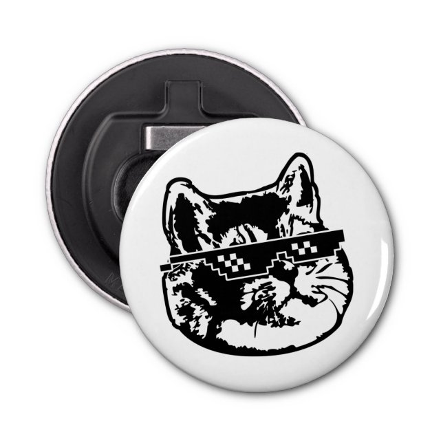 Deal With It Glasses Cat Meme Bottle Opener (Front)