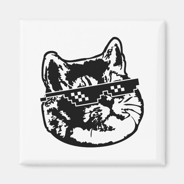 Deal With It Glasses Cat Meme Magnet (Front)
