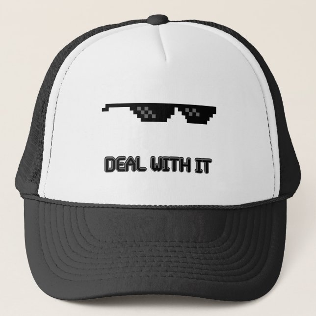 Deal With It Sunglasses Trucker Hat (Front)