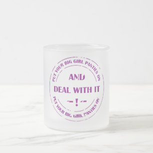 deal with pressure  frosted glass coffee mug