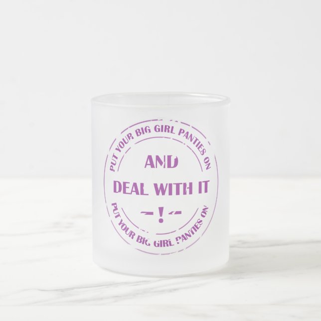 deal with pressure  frosted glass coffee mug (Center)