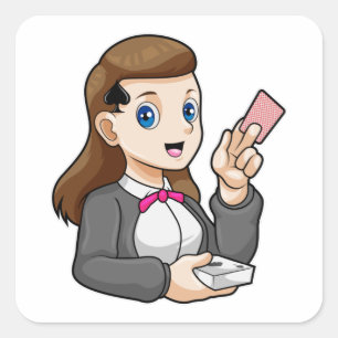 Dealer at Poker Square Sticker
