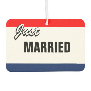 Dealership Style Just Married Signage Car Air Freshener