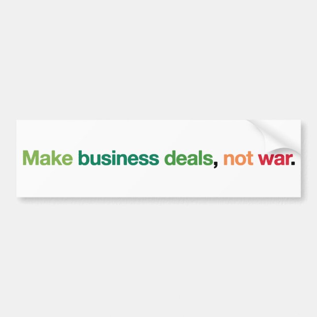 Deals not War Bumper Sticker (Front)