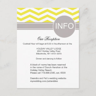 Deandra Chic Chevron Reception Details   yellow Enclosure Card