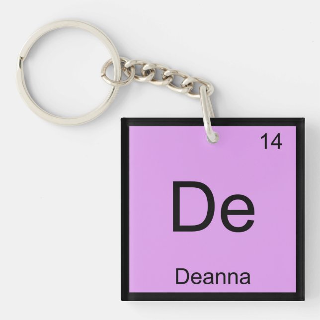 Deanna Name Chemistry Element Periodic Table Key Ring (Front)