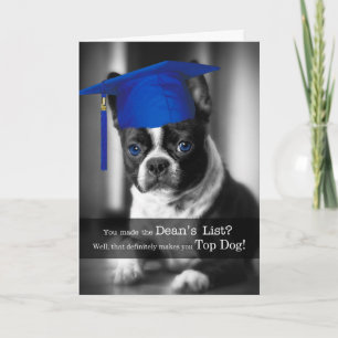 Dean's List Congratulations Boston Terrier Dog Card