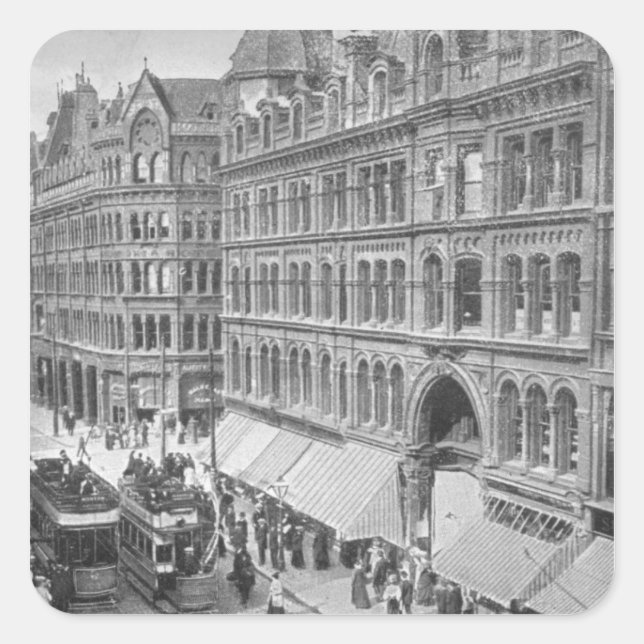 Deansgate, Manchester, c.1910 Square Sticker (Front)
