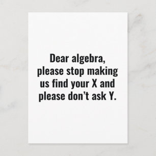 Dear Algebra Postcard