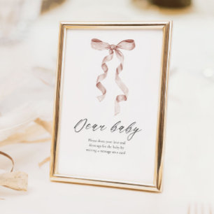 Dear Baby Advice Baby Shower Table Sign with Bow