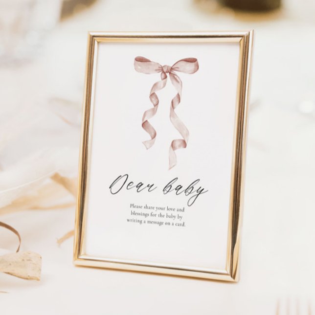 Dear Baby Advice Baby Shower Table Sign with Bow (Creator Uploaded)