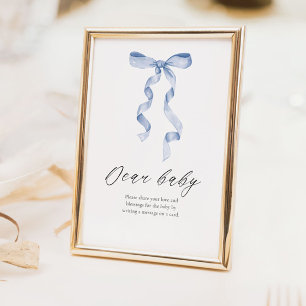 Dear Baby Advice Baby Shower Table Sign with Bow