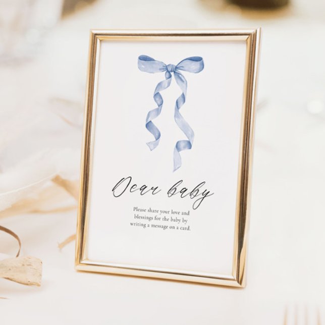 Dear Baby Advice Baby Shower Table Sign with Bow (Creator Uploaded)