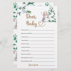 Dear Baby Winter Baby Shower Game