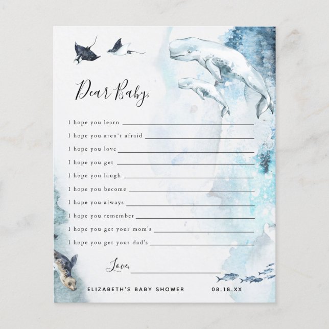 Dear Baby Wishes | Baby Shower Game (Front)