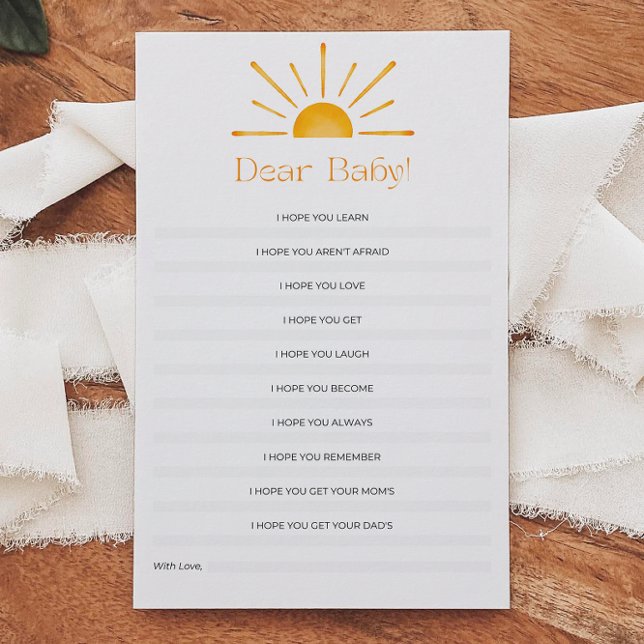 Dear Baby Wishes Baby Shower Game (Creator Uploaded)