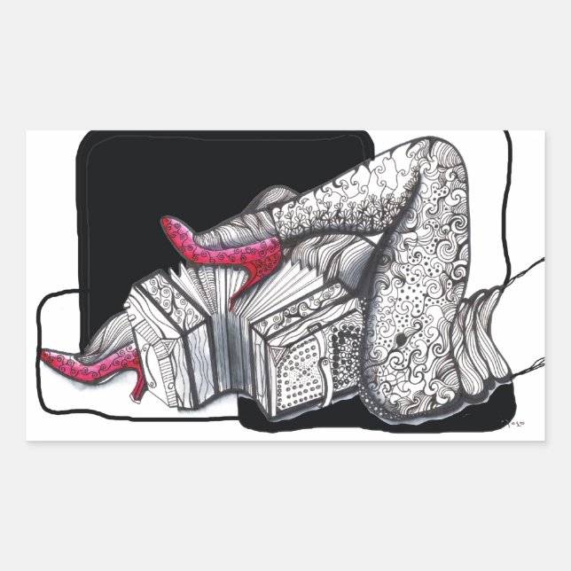 Dear Bandoneon Tango Rectangular Sticker (Front)