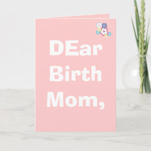 DEar Birth Mum, Customised Card