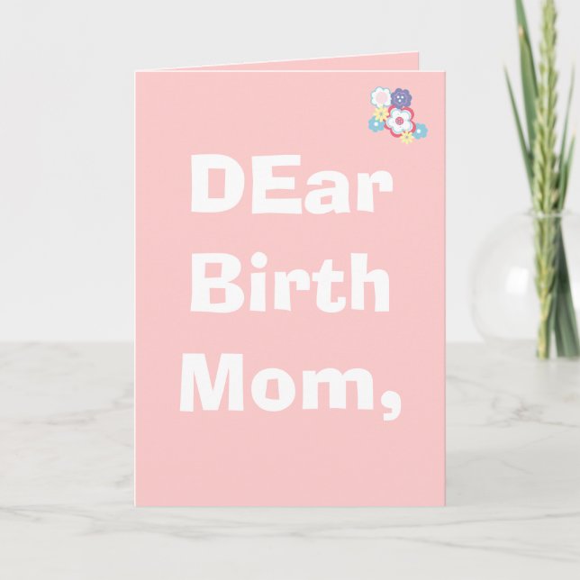 DEar Birth Mum, Customised Holiday Card (Front)