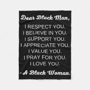 Dear Black Man Black Love Black Relationships Fleece Blanket