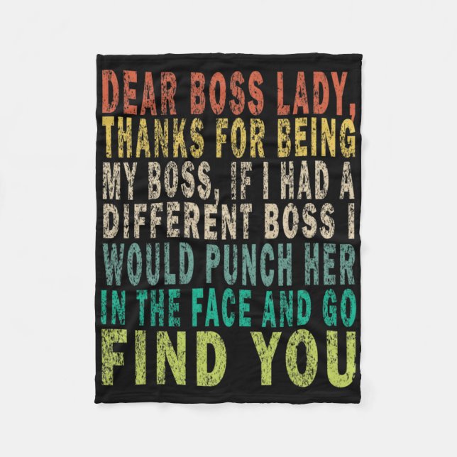 Dear Boss Lady  Fleece Blanket (Front)