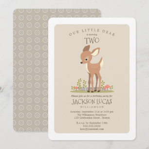 Dear Boy Little Deer Child's Birthday Party Invitation