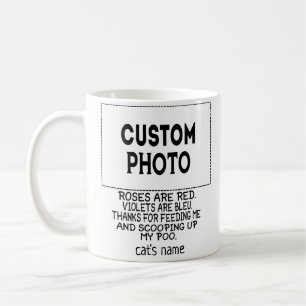 Dear Cat Dad photo collage and cat's name Coffee Mug