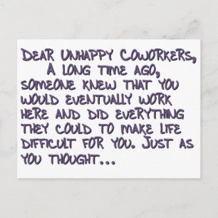 Dear Coworkers Postcard