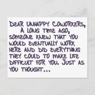 Dear Coworkers Postcard