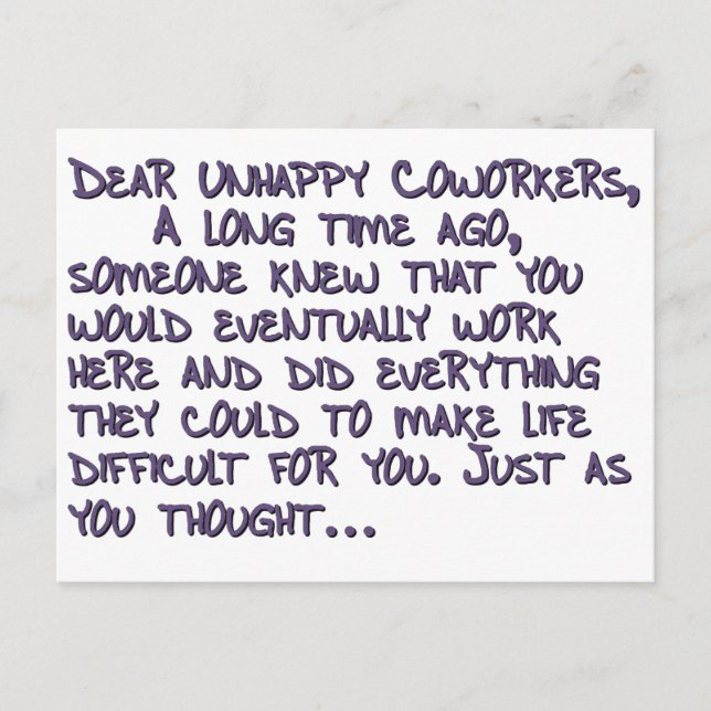 Dear Coworkers Postcard (Front)