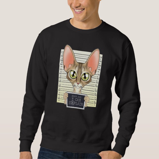 Dear Dad I Can Explain I Devon Rex Cat Dad I Devon Sweatshirt (Front)