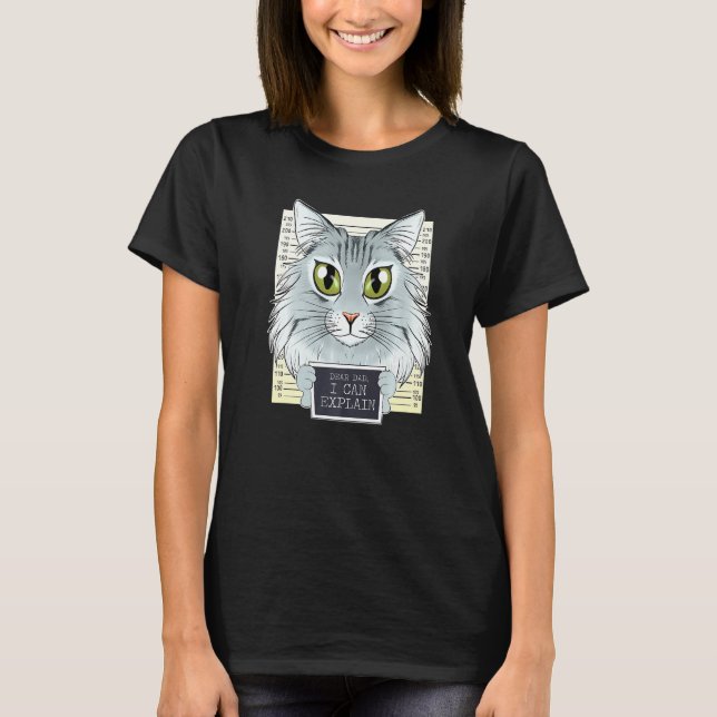 Dear Dad I Can Explain I Norwegian Forest Cat T-Shirt (Front)