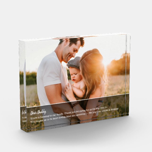 Dear Dad Personalised Photo Message Keepsake (Left)