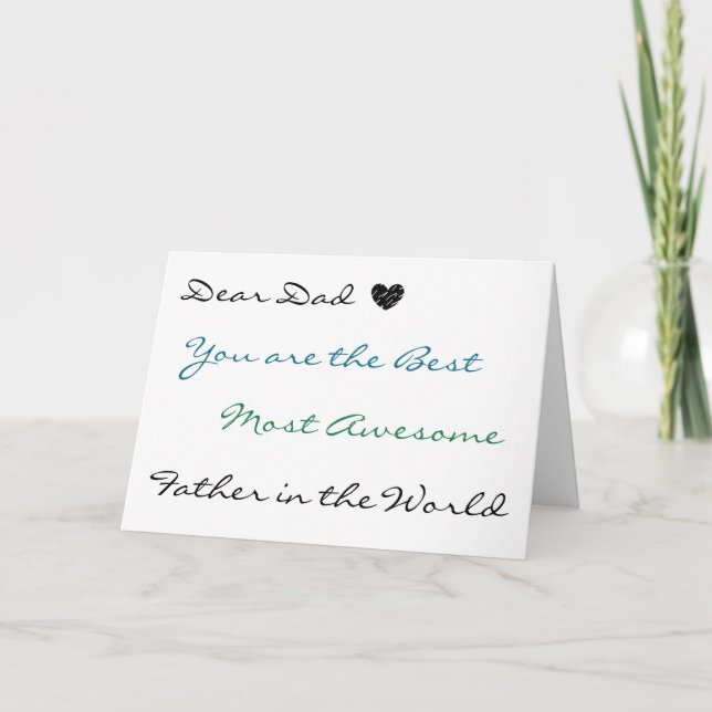 Dear Dad | Wishing You an Awesome Birthday Card (Front)
