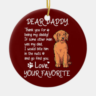 Dear Daddy Labradoodle Dog Dad Father's Day  Ceramic Tree Decoration