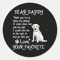 Dear Daddy Labrador Dog Dad Father's Day 