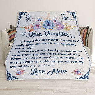 Dear Daughter Blanket, Gift For Birthday  Fleece Blanket