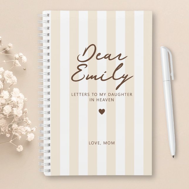 Dear Daughter Grief Journal in Beige Stripe (Creator Uploaded)