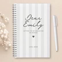 Dear Daughter Grief Journal in Grey Stripe