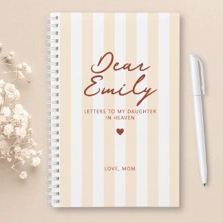 Dear Daughter Grief Journal in Orange Stripe