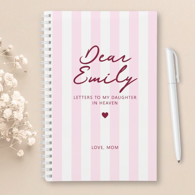 Dear Daughter Grief Journal in Pink Stripe (Creator Uploaded)