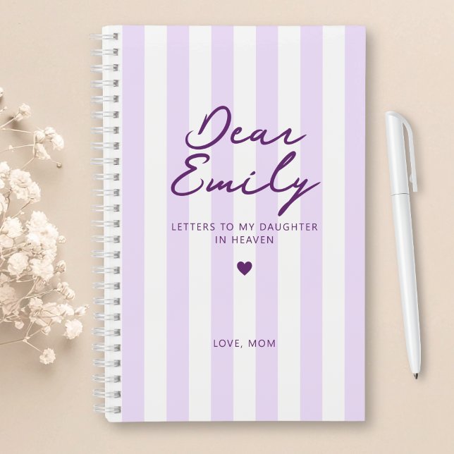Dear Daughter Grief Journal in Purple Stripe (Creator Uploaded)