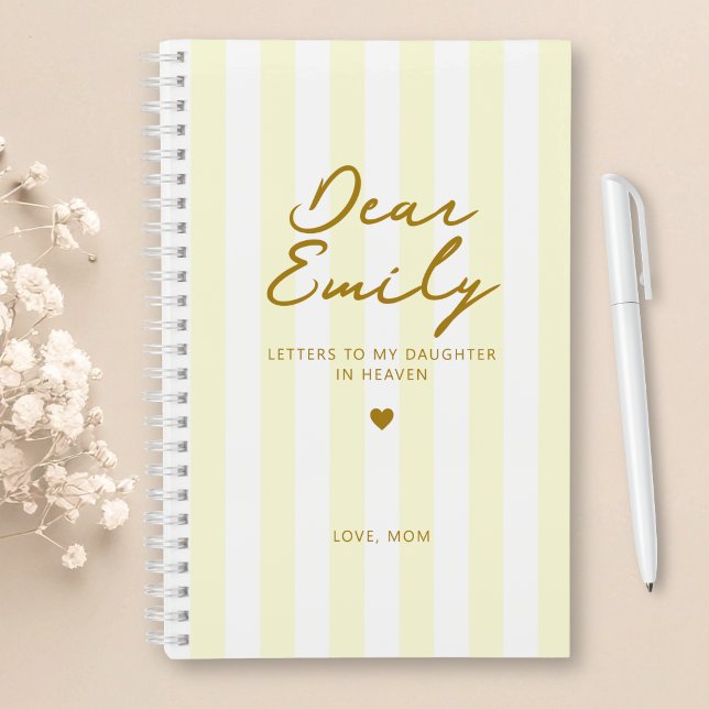 Dear Daughter Grief Journal in Yellow Stripe (Creator Uploaded)