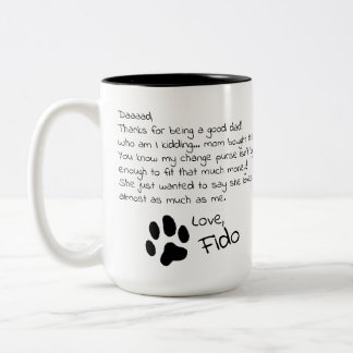 Dear Dog Dad Mum Customisable Pet Name Coffee Mug