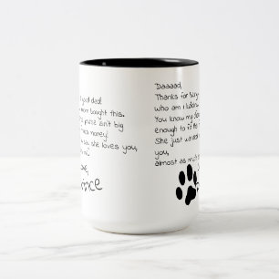 Dear Dog Dad Mum Customisable Pet Name Coffee Mug