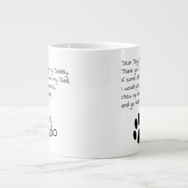 Dear Dog Dad Mum Personalised Pet Name Coffee Mug (Front)