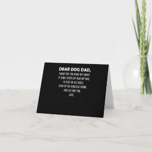 Dear Dog Dad Thank You For Being My Daddy Card